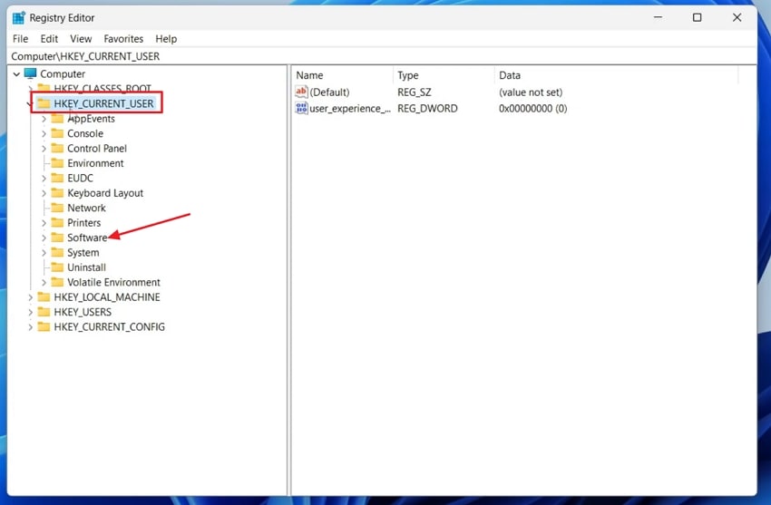 access registry editor software option