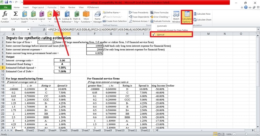 switch to manual option