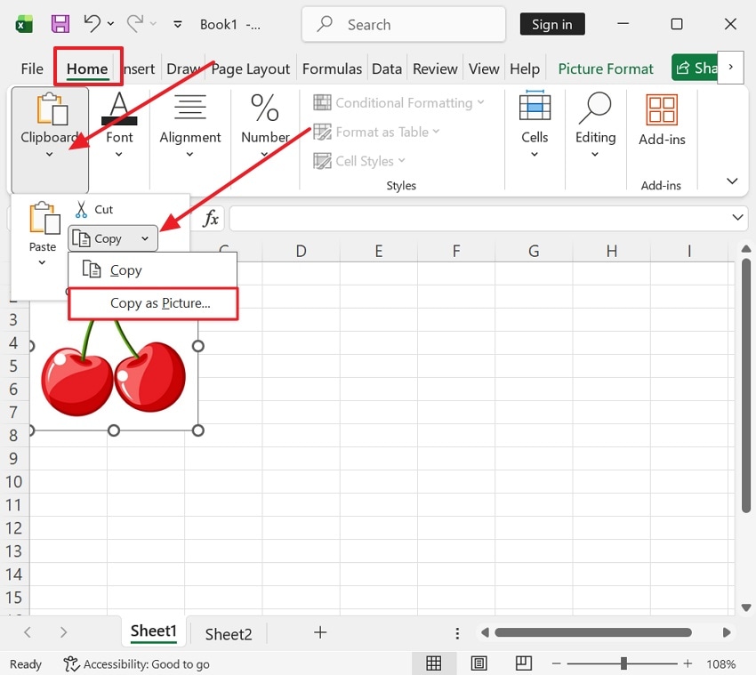 copy object in excel