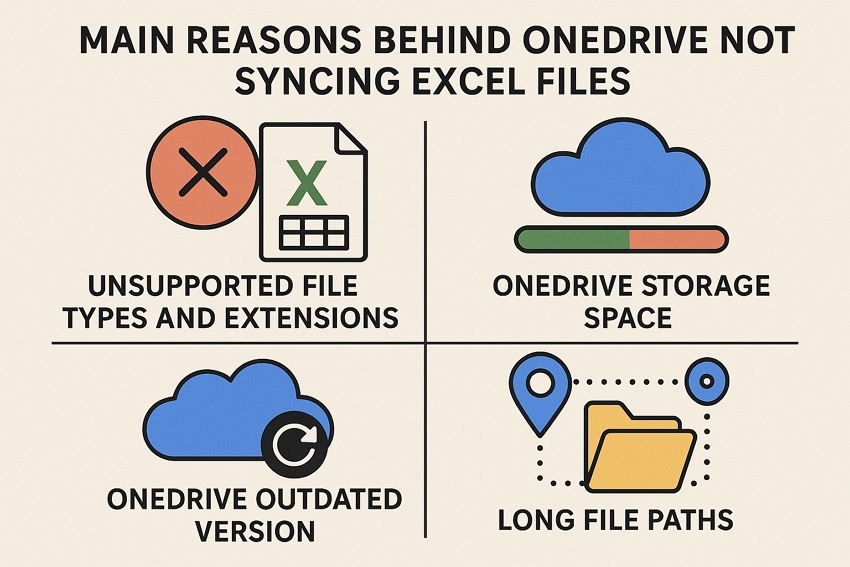 reasons excel files unsync onedrive