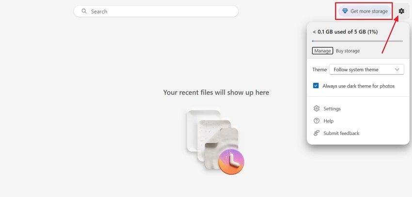 access onedrive help settings