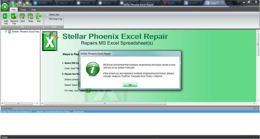 recover corrupt Excel charts step 1
