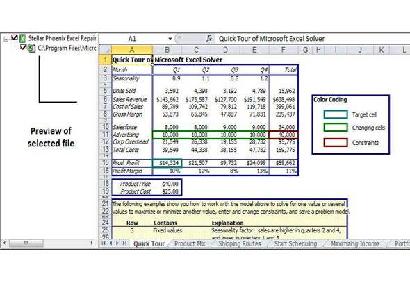 recover corrupt Excel charts step 4