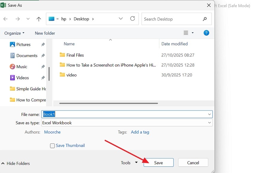 select the save button