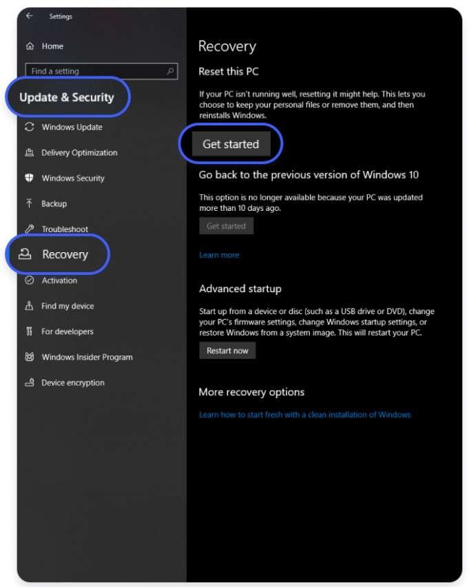 open security settings