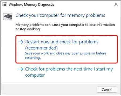 run ram windows memory diagnostic