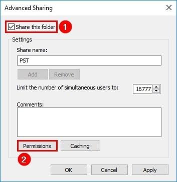 share this folder and set permissions