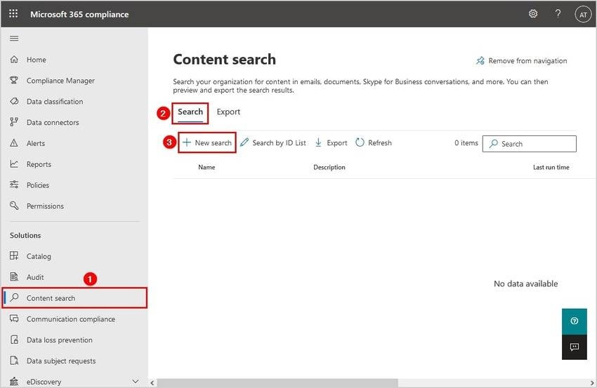 content search to export pst from exchange online