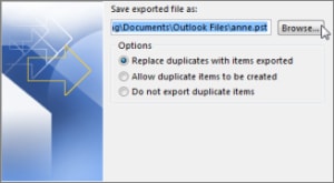 finish export olm to pst outlook