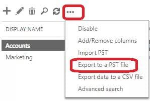 export shared mailbox to pst file