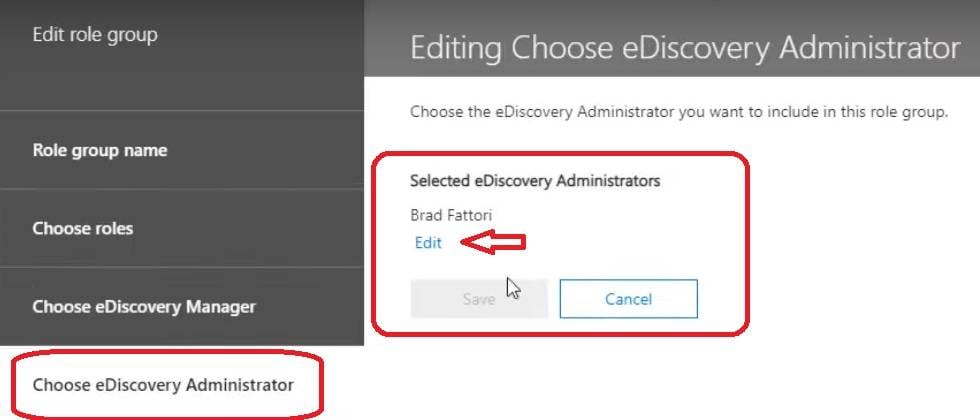 add user account to ediscovery admin