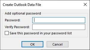 office 365 export mailbox to pst password