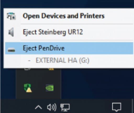 safely eject an external hard drive