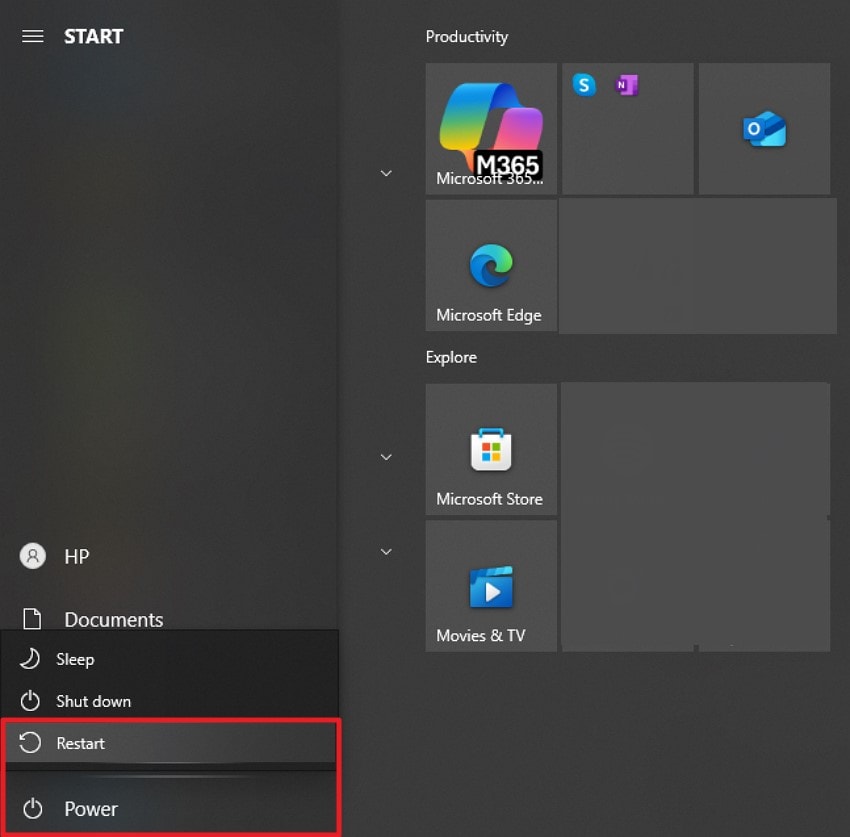 restart desktop device
