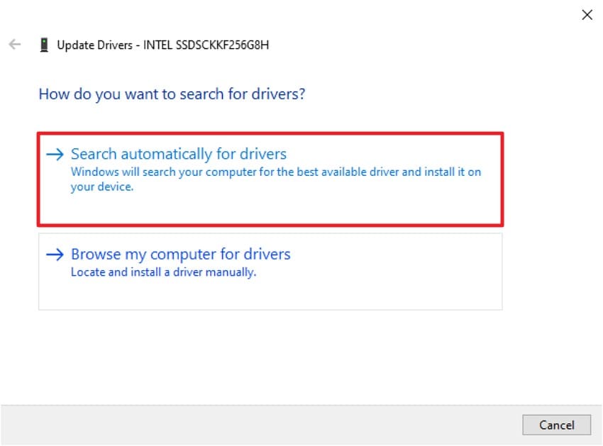 search automatically for drivers