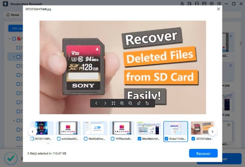 recover files to your device