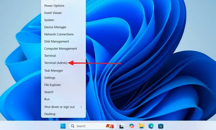 launch terminal (admin) on your PC