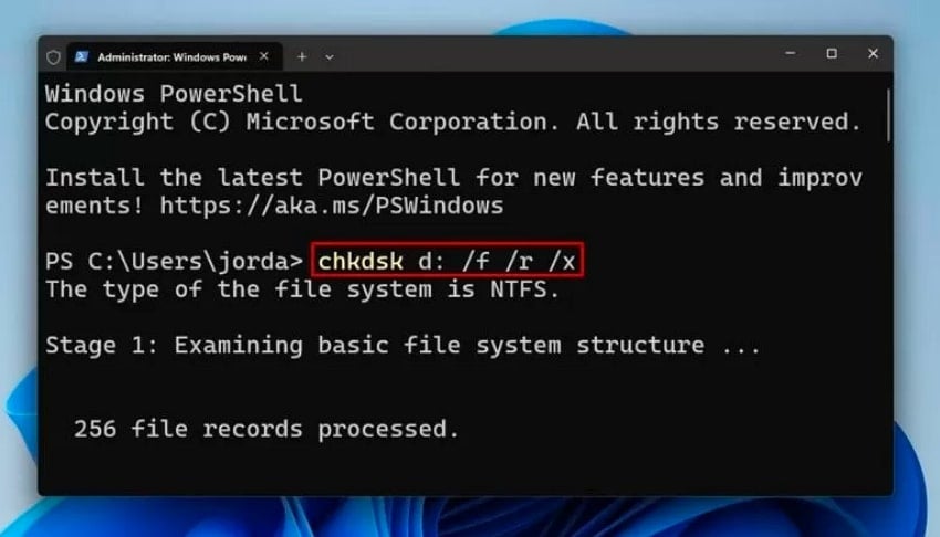 type command to run a scanner