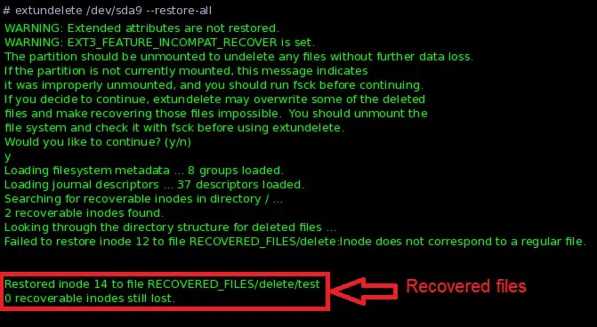 recuva for linux alternative - extundelete