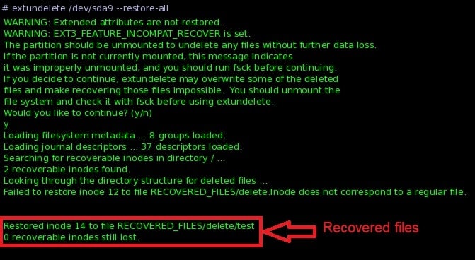 extundelete linux recovery software