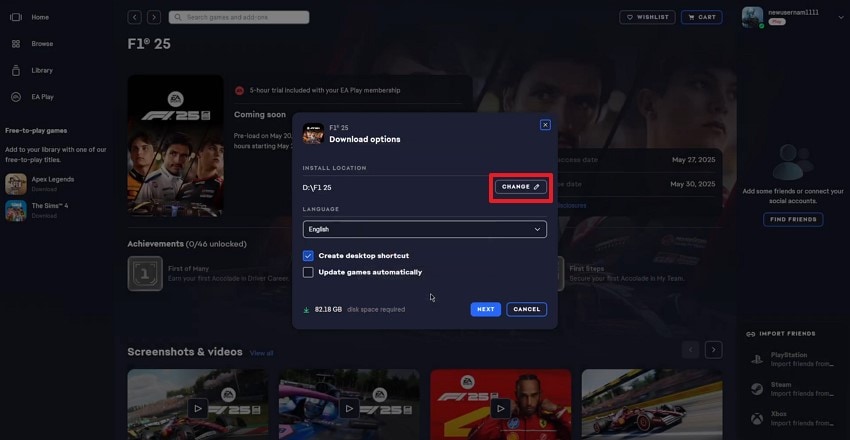 gestionar la ubicación de los archivos del juego