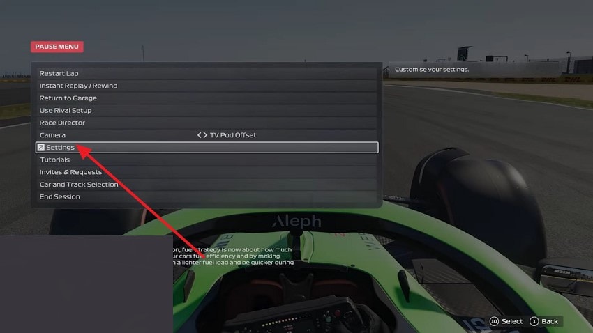 ajustes del juego F1 25