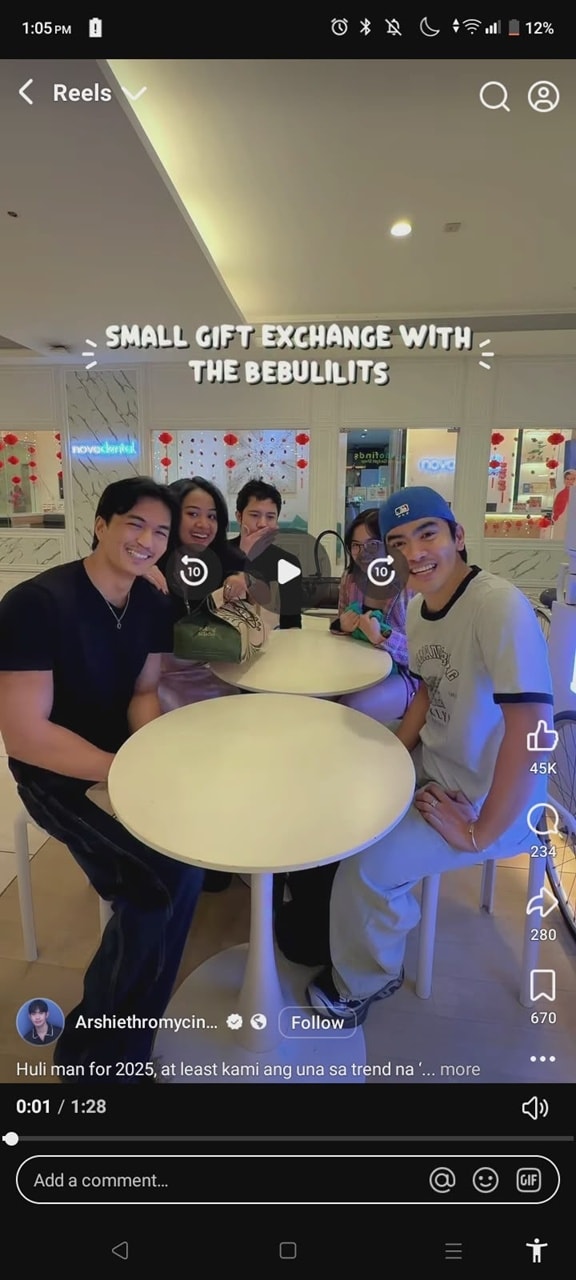 facebook reels video player sound toggle while playing a reel