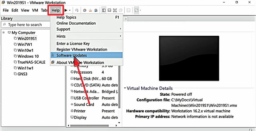 press help then choose software update
