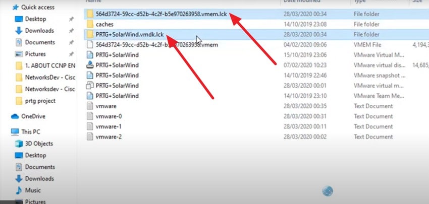 choose lck files and delete