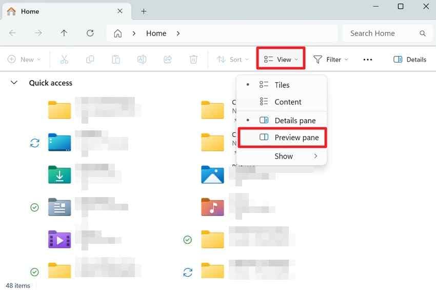 disable preview pane in file explorer