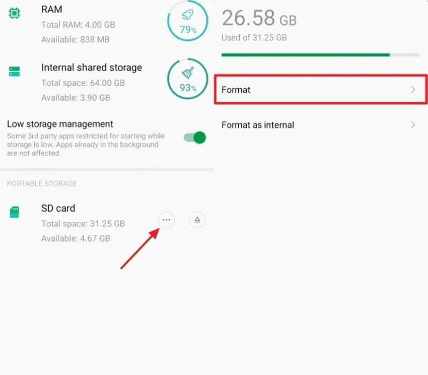 format sd card phone