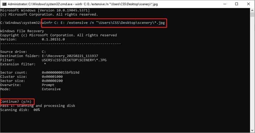 run chkdsk after recovering files