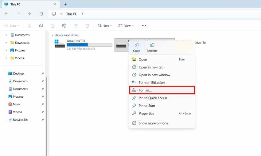 format sd card windows