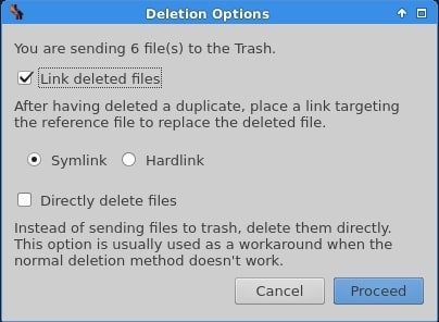select the deletion options