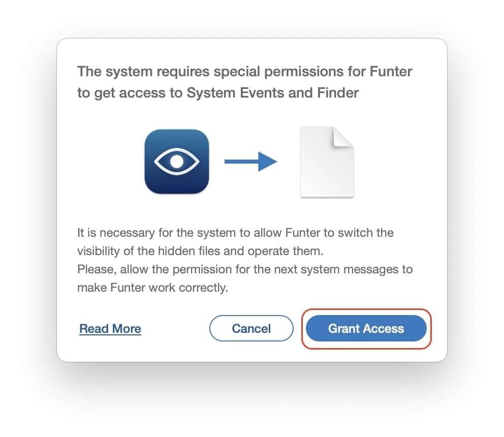 funter system events access 