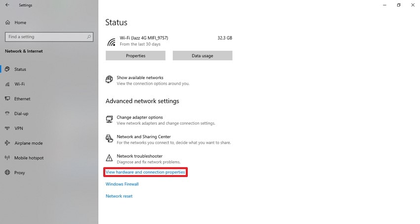 click hardware and connection properties