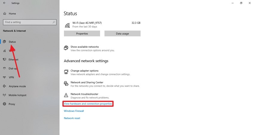 view hardware and connection proerties