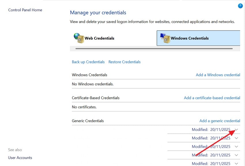 expand the drop down arrow