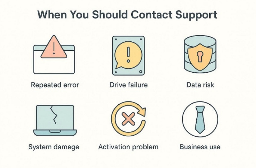 when you should contect support