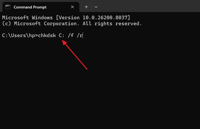 run the chkdsk command
