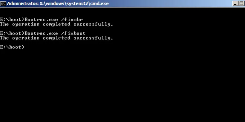 gunakan command prompt untuk memperbaiki bootmgr