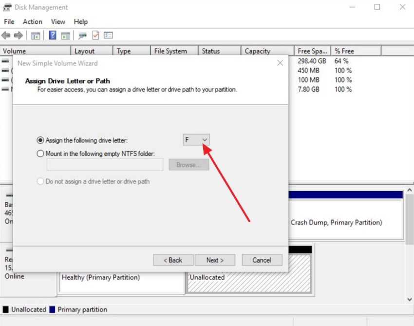 assign a drive letter