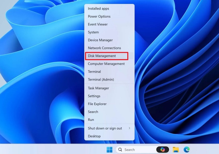 pick disk management from the list