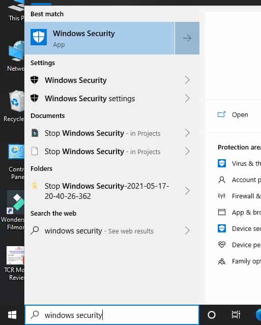 open windows security on pc