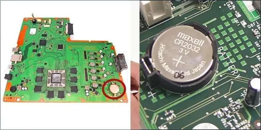de cmos-batterij verwijderen om de ps4-fout "usb-opslagapparaat niet aangesloten" op te lossen