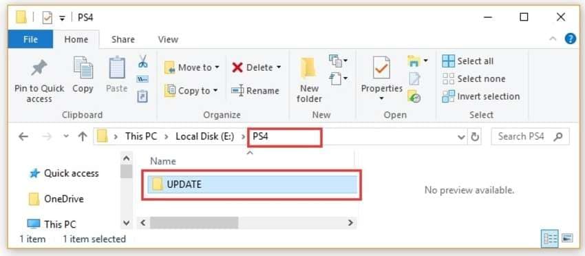 saving the ps4 system software update file to fix the ps4 “usb storage device not connected” problem