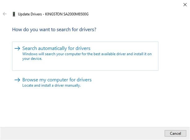 búsqueda de drivers