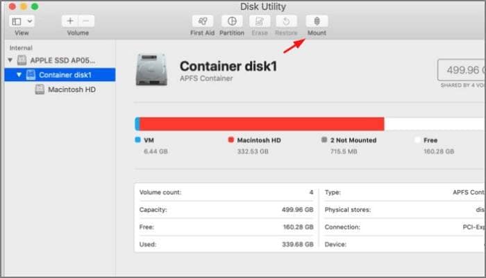 Monter le disque dur sur le Mac 