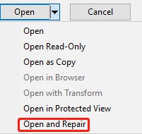 open and repair files