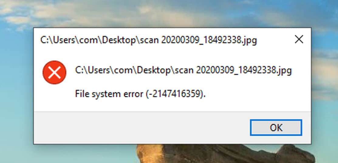 file system errors